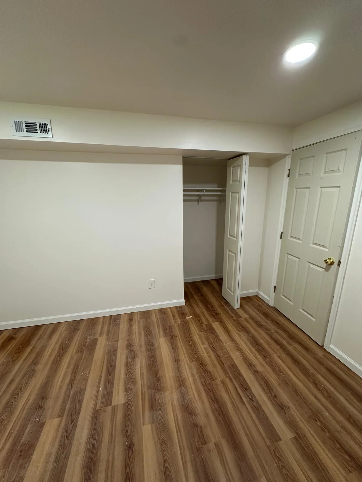 Bedroom floor and closet area
