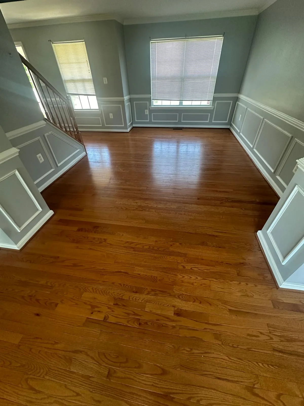 Finished hardwood flooring project by BB&K LLC